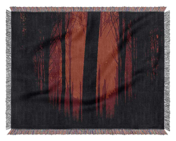 Blood Red Forest Woven Blanket