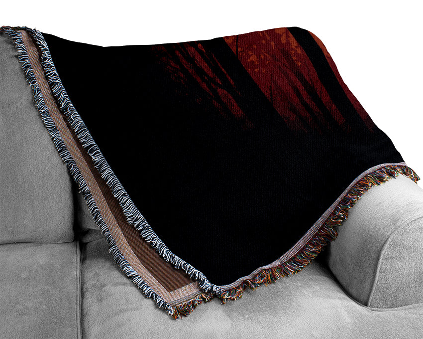 Blood Red Forest Woven Blanket