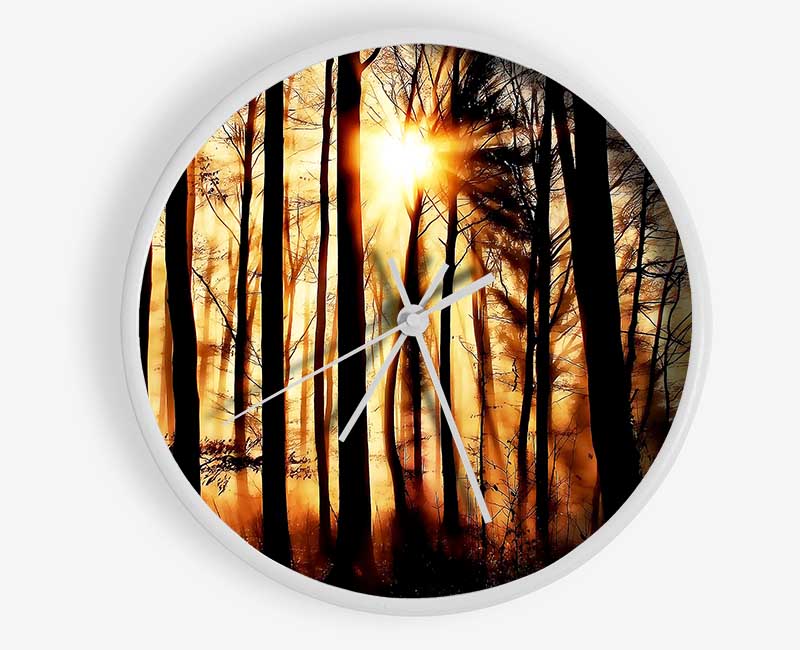 Steaming Light Rays Clock - Wallart-Direct UK