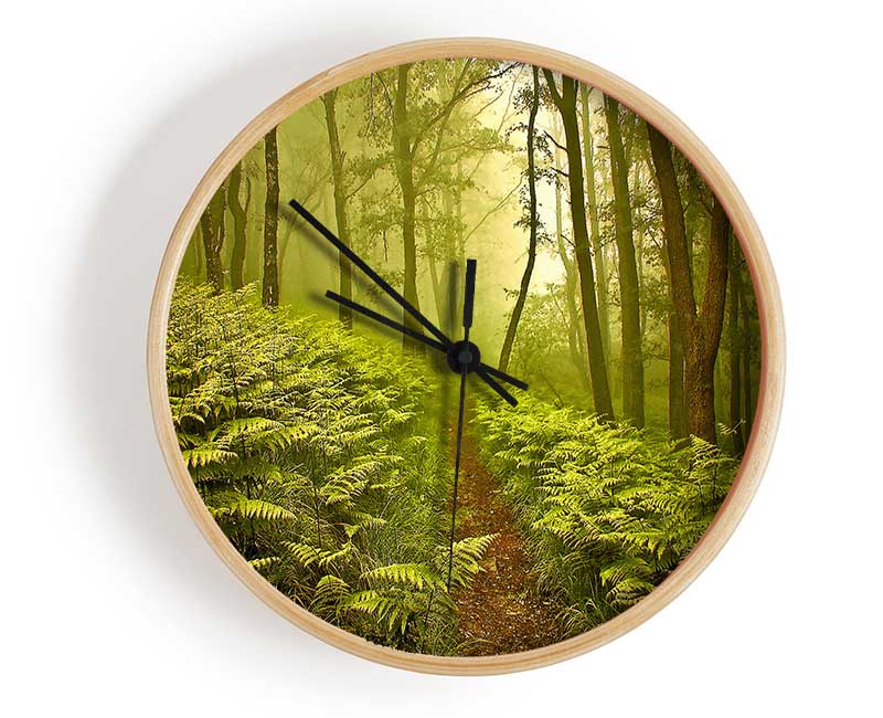 Green Forest Path Clock - Wallart-Direct UK