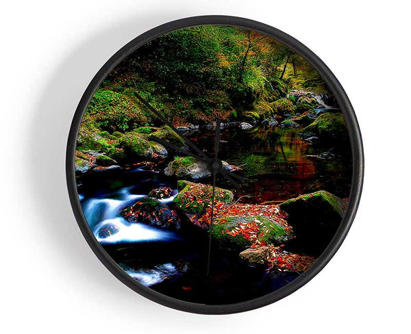 Autumn Forest River Clock - Wallart-Direct UK