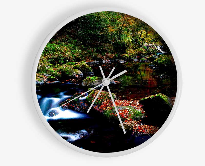 Autumn Forest River Clock - Wallart-Direct UK