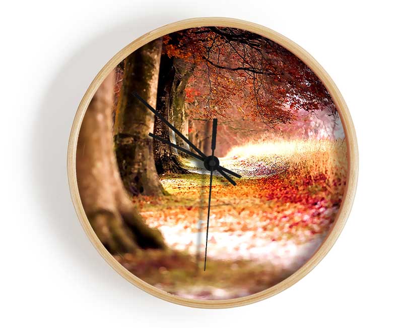 Beech Autumn Trees Clock - Wallart-Direct UK