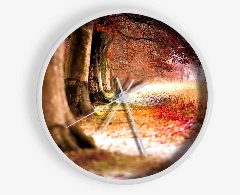 Beech Autumn Trees Clock - Wallart-Direct UK