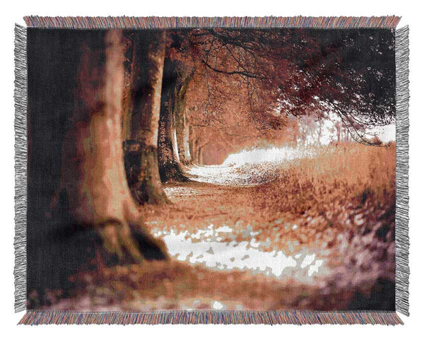 Beech Autumn Trees Woven Blanket