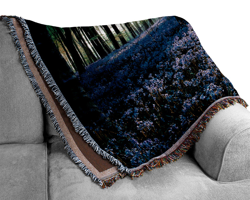 Dawn In Forest Woven Blanket