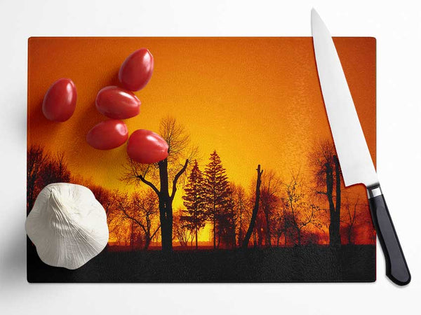 The Forest Aglow Glass Chopping Board