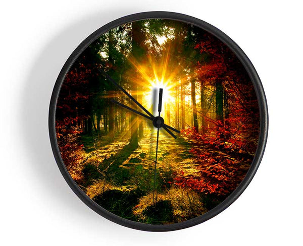 The Beaming Forest Sun Clock - Wallart-Direct UK