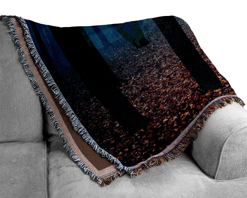 Dark Forest Mist Woven Blanket