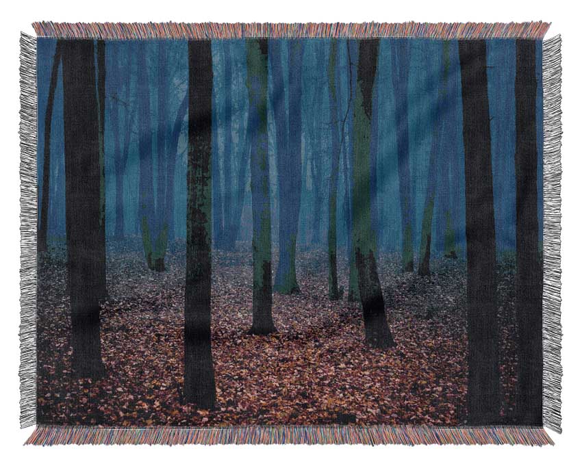 Dark Forest Mist Woven Blanket