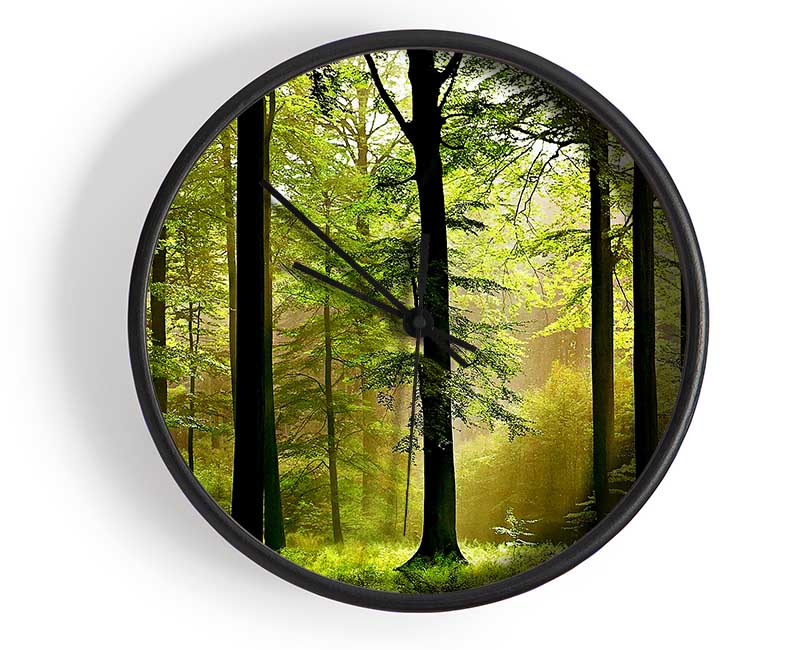 Green Forest Mist Clock - Wallart-Direct UK