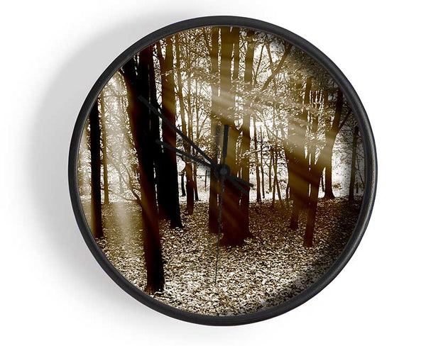 Sun Beams Through The Chocolate Forest Clock - Wallart-Direct UK