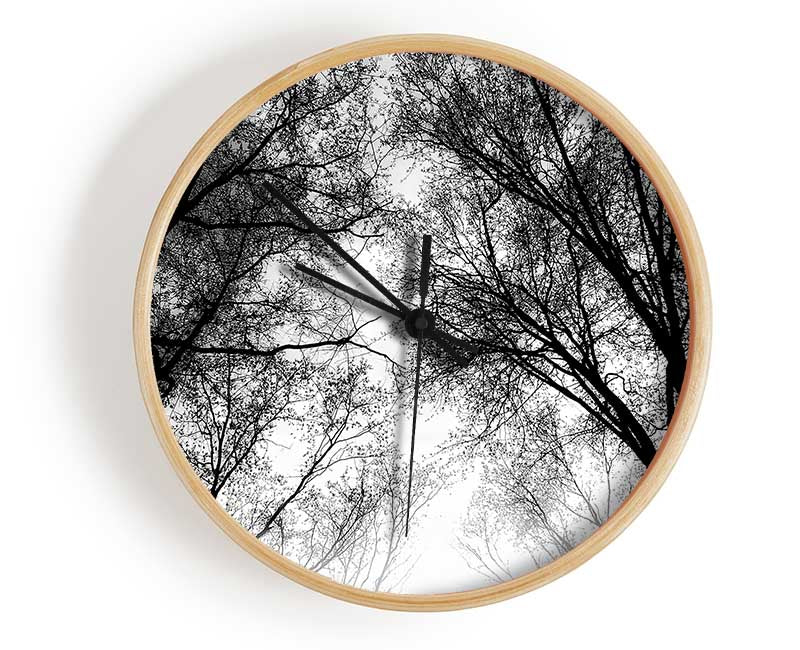 Forest Skies B n W Clock - Wallart-Direct UK