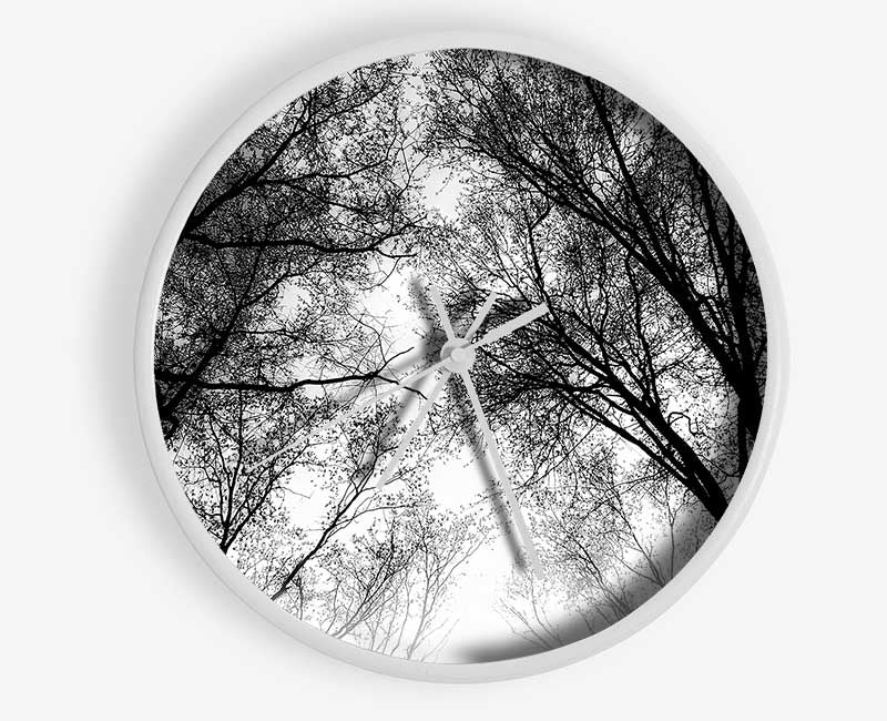 Forest Skies B n W Clock - Wallart-Direct UK