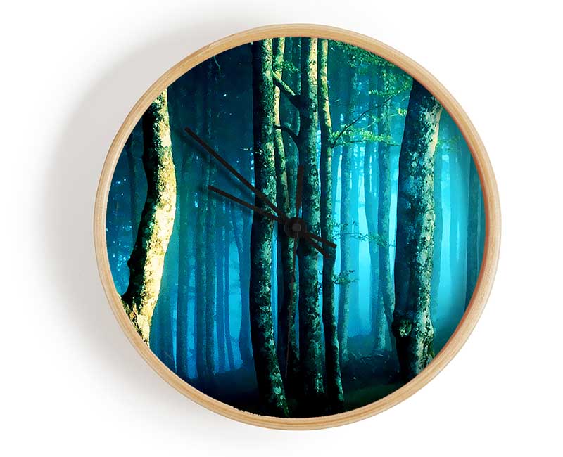 Midnight Blue Forest Clock - Wallart-Direct UK