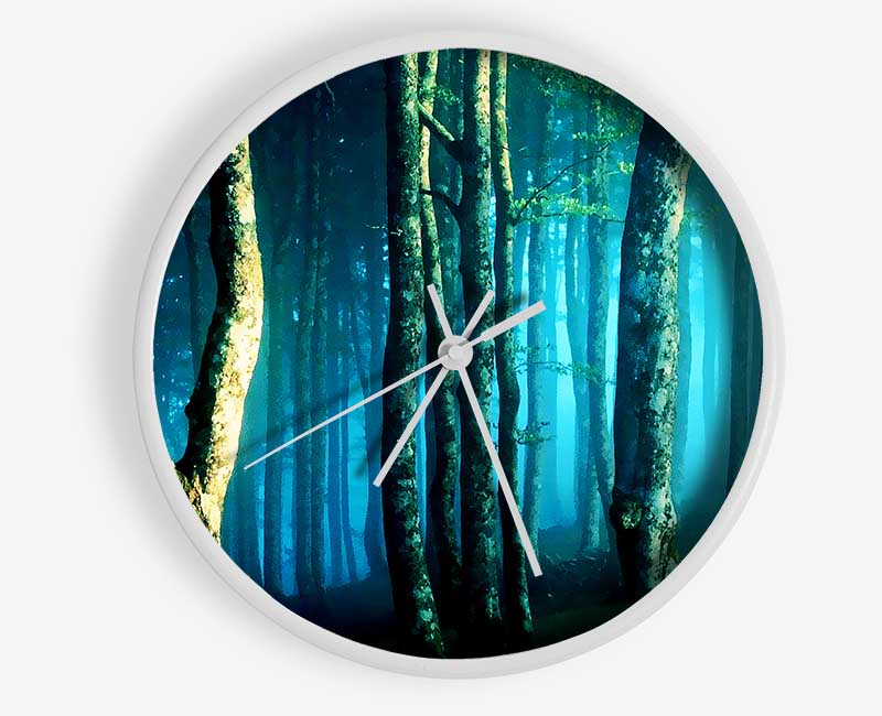 Midnight Blue Forest Clock - Wallart-Direct UK