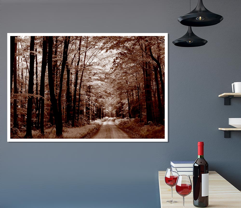 The Brown Forest Road Print Poster Wall Art