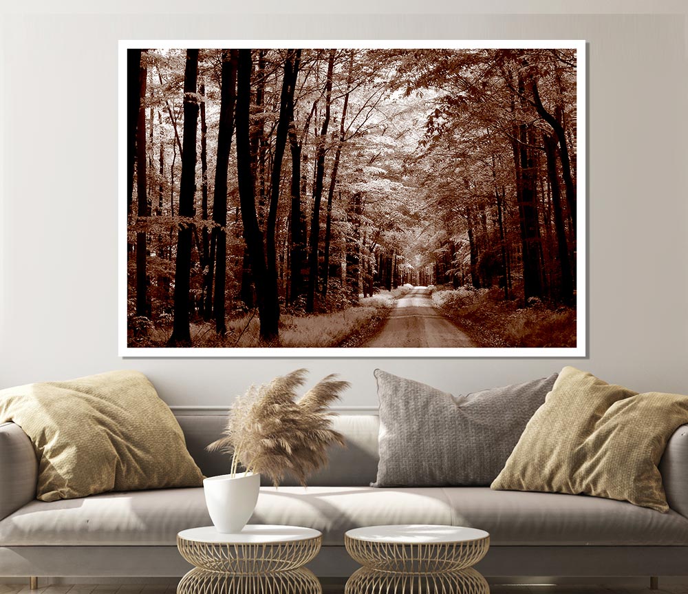 The Brown Forest Road Print Poster Wall Art