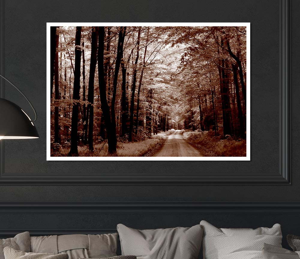 The Brown Forest Road Print Poster Wall Art