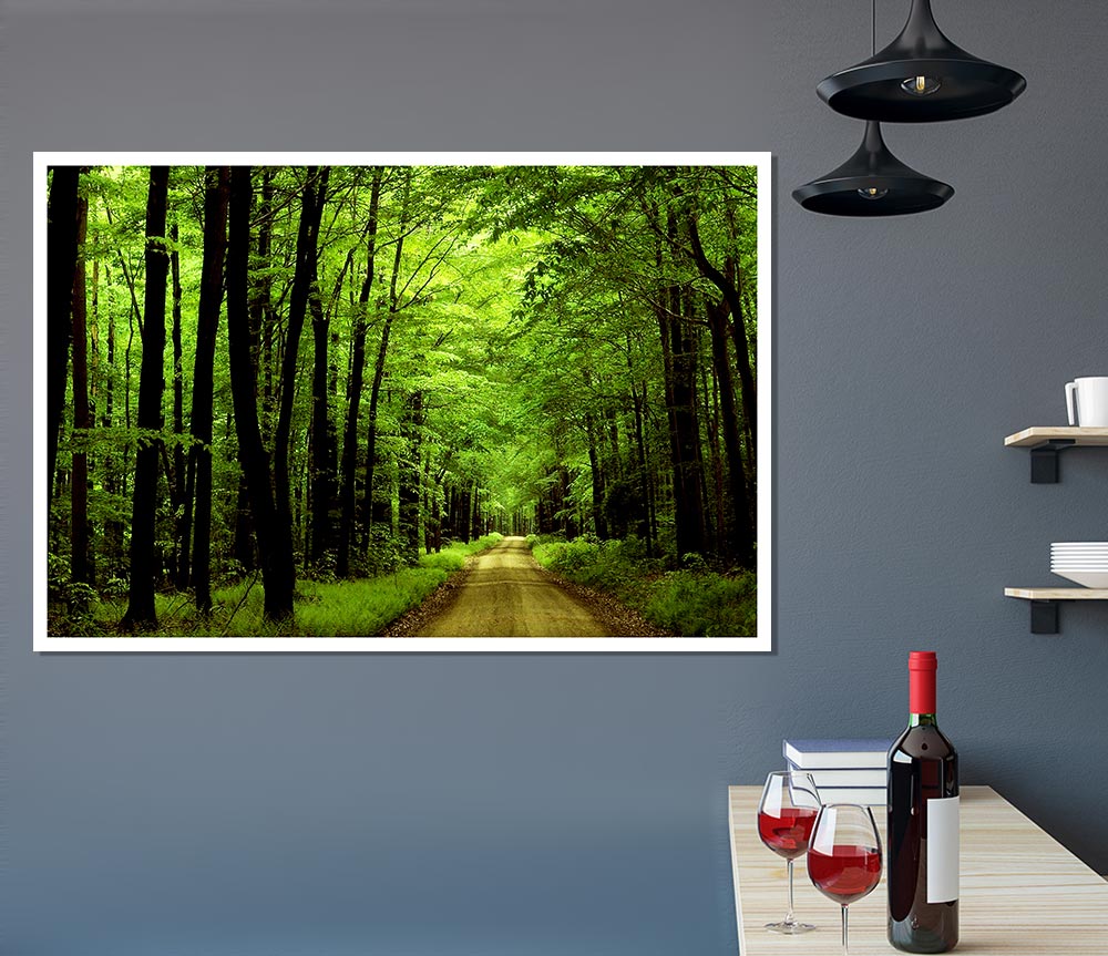 Green Tree Road Print Poster Wall Art