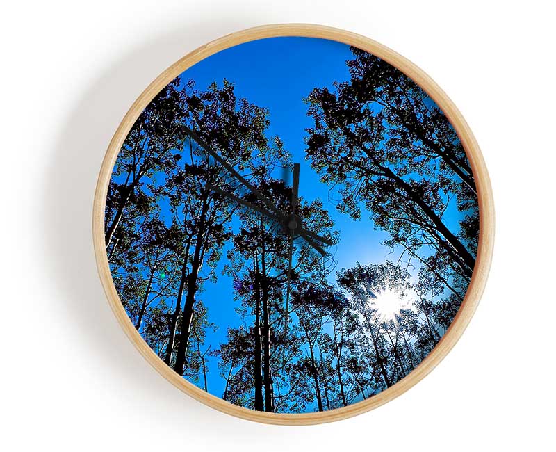 Blue Tree Top Skys Clock - Wallart-Direct UK