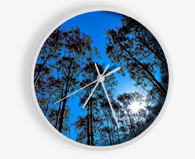 Blue Tree Top Skys Clock - Wallart-Direct UK