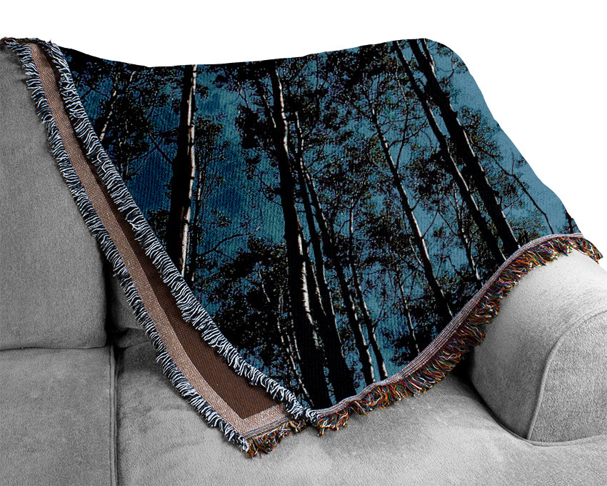 Blue Tree Top Skys Woven Blanket