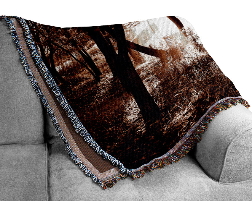 Cocoa Sunbeam Forest Woven Blanket