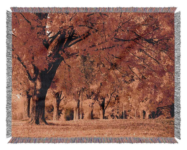 Golden Woodland Walk Woven Blanket