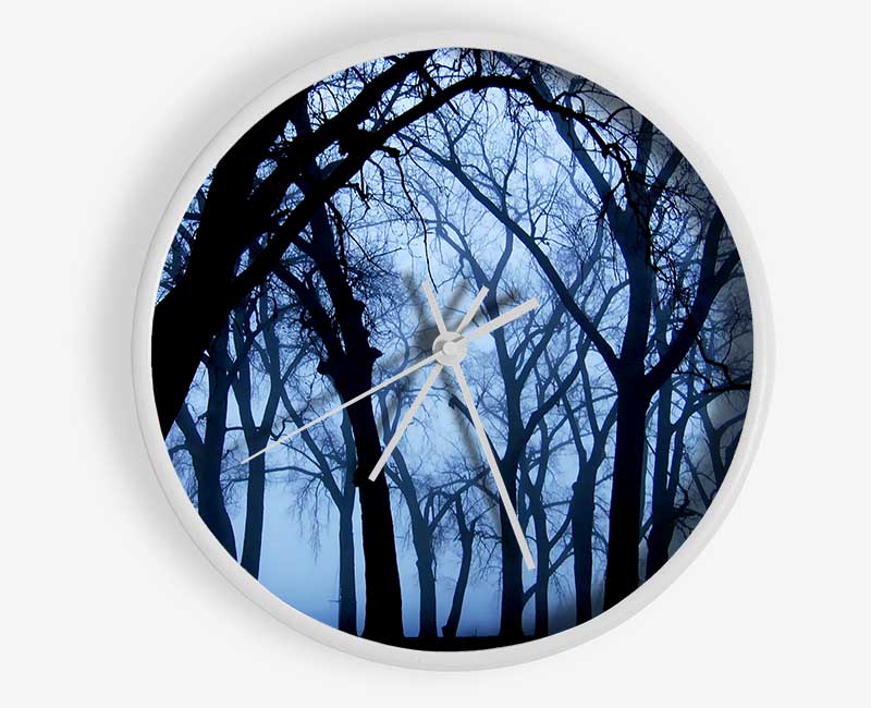 Blue Night Forest Clock - Wallart-Direct UK