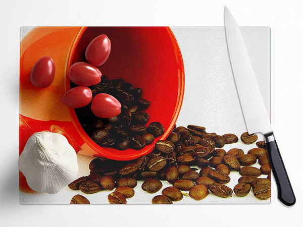 Coffee Bean Magic Glass Chopping Board