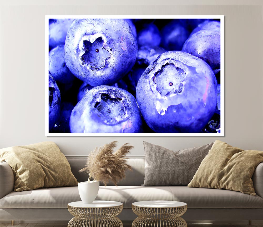 Blueberry Print Poster Wall Art