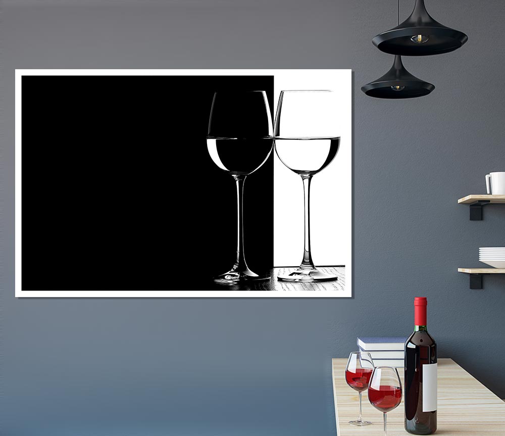 Black And White Glasses Print Poster Wall Art