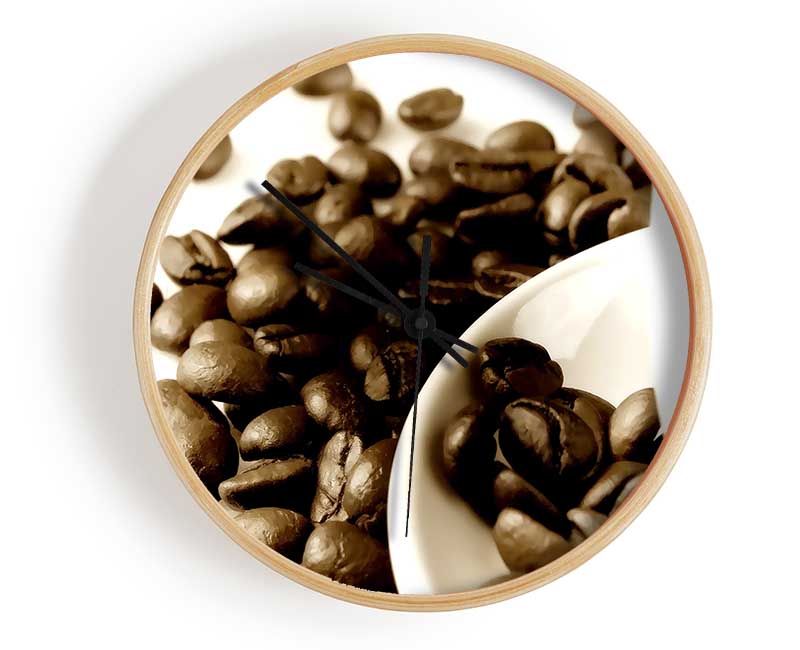 Coffee Cup With Beans Clock - Wallart-Direct UK