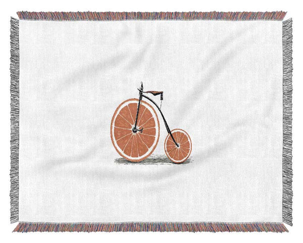 Orange Bicycle Woven Blanket