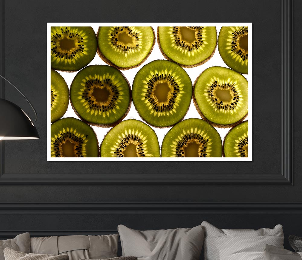 Kiwi Fruit Print Poster Wall Art