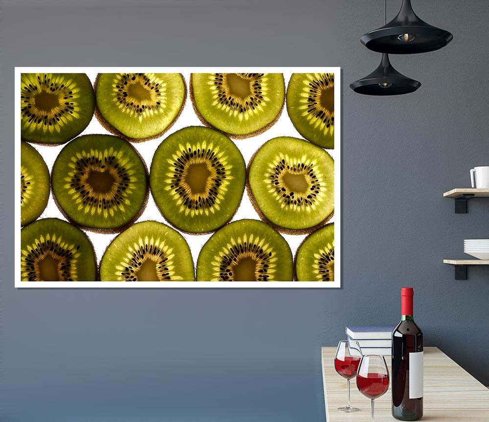 Kiwi Fruit Print Poster Wall Art