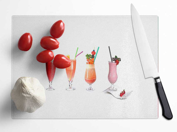 Summer Cocktails Glass Chopping Board