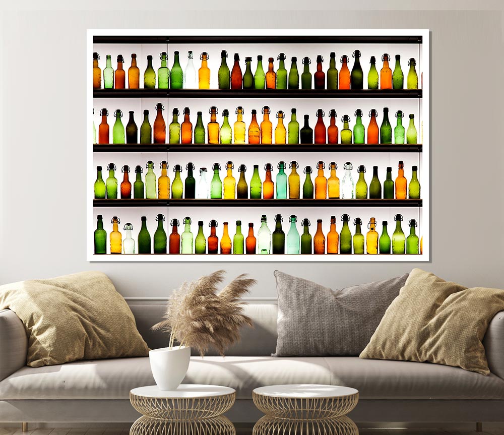 Colorful Bottles Print Poster Wall Art