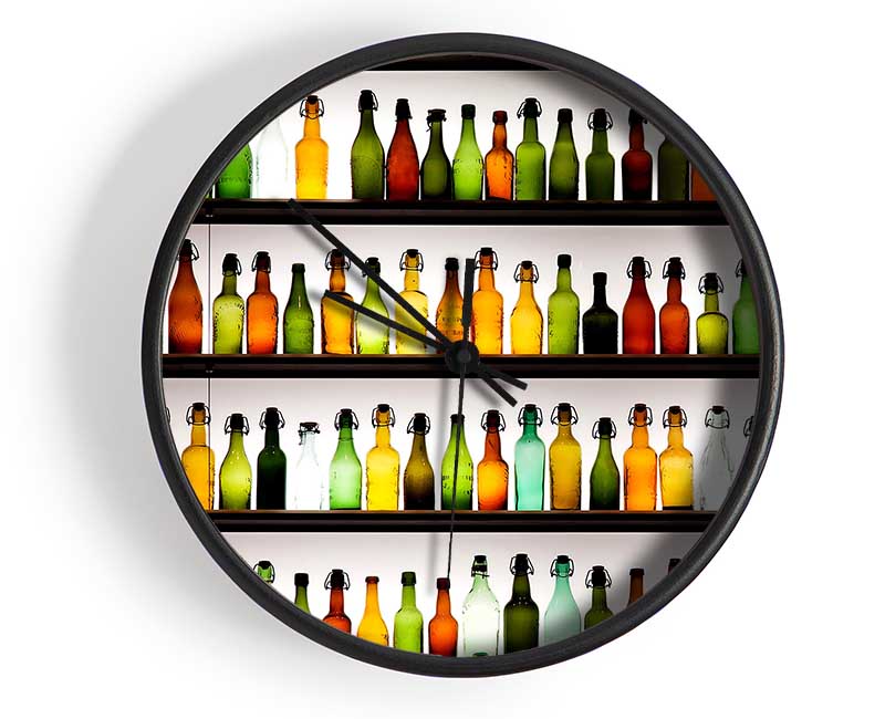 Colorful Bottles Clock - Wallart-Direct UK