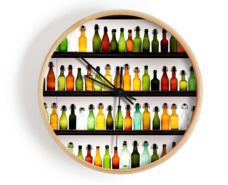 Colorful Bottles Clock - Wallart-Direct UK