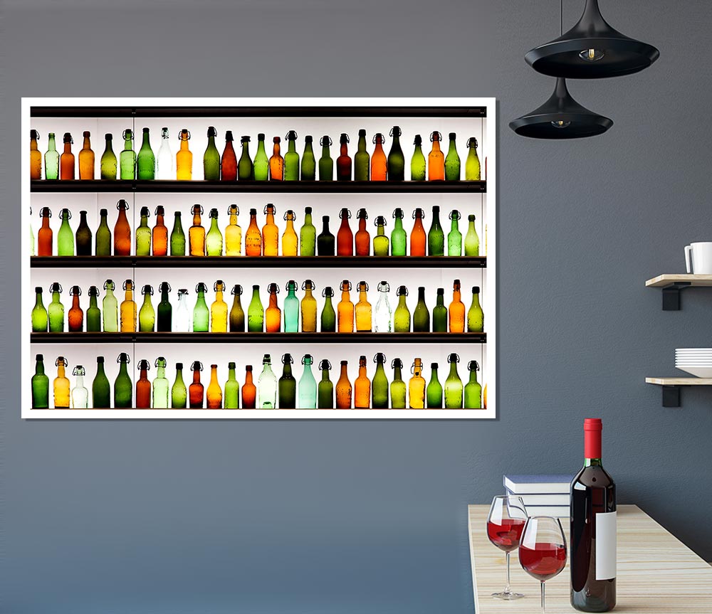 Colorful Bottles Print Poster Wall Art