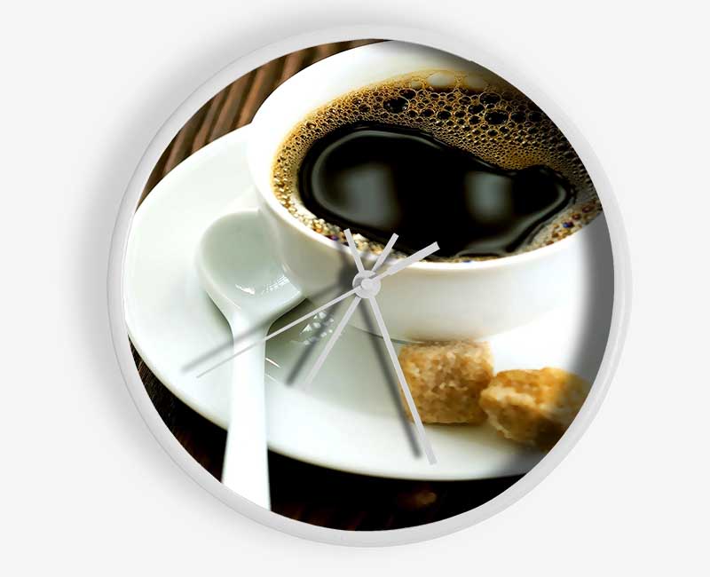 Cup Of Coffee And Sugar Cubes Clock - Wallart-Direct UK