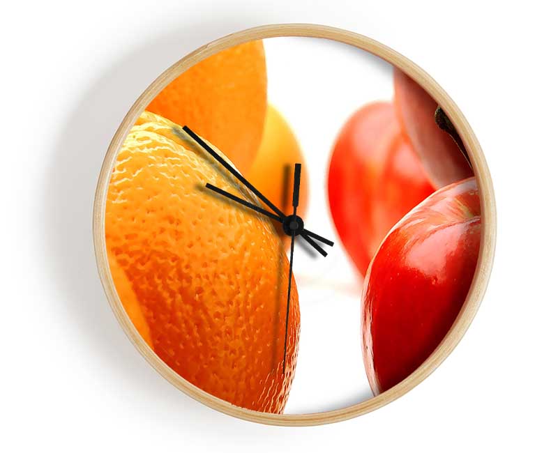 Oranges And Apples Clock - Wallart-Direct UK