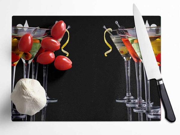 Cocktails Drinks Glass Chopping Board