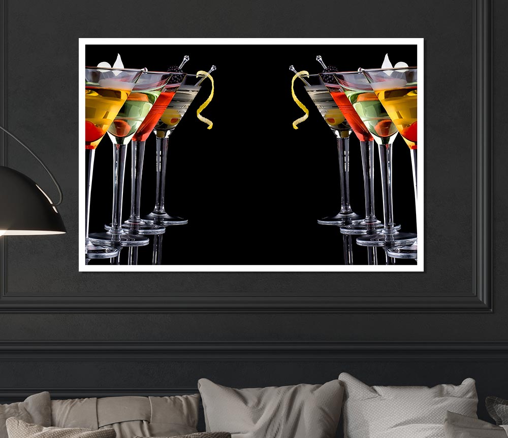 Cocktails Drinks Print Poster Wall Art