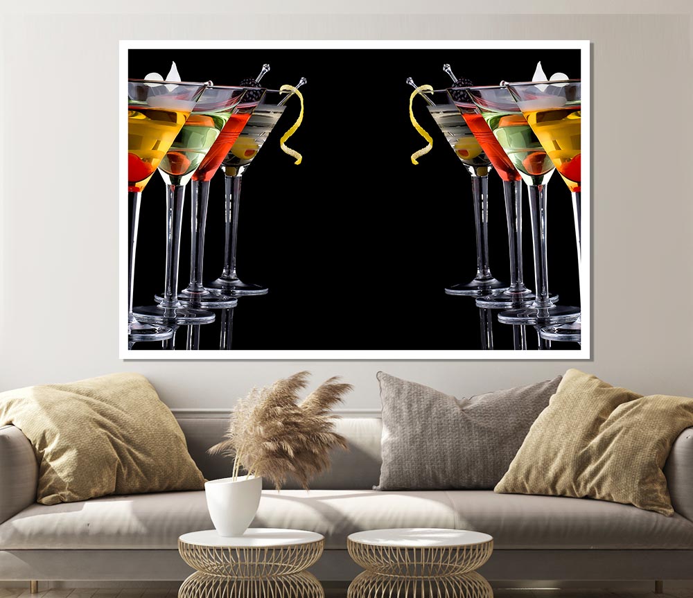 Cocktails Drinks Print Poster Wall Art