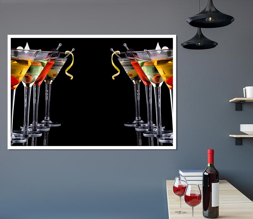 Cocktails Drinks Print Poster Wall Art