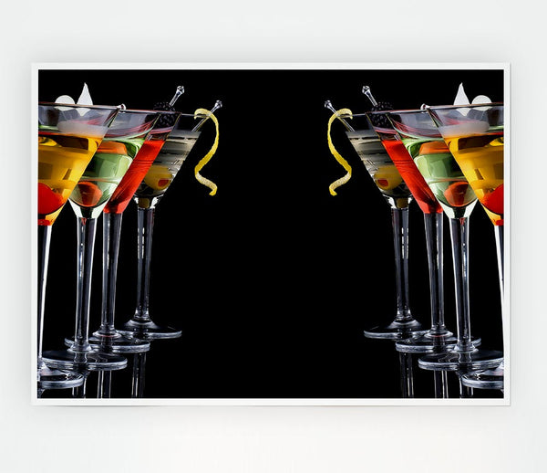 Cocktails Drinks Print Poster Wall Art