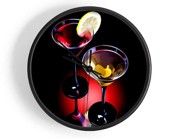 Two Cocktails Clock - Wallart-Direct UK